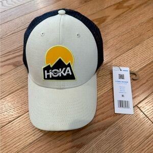 Hoka One One Black and White Trail Trucker Hat